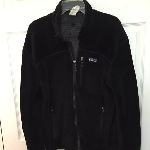 Patagonia Full Zip Fleece Jacket Polartec Black Deep Pile Mens Size Medi… - Picture 1 of 4